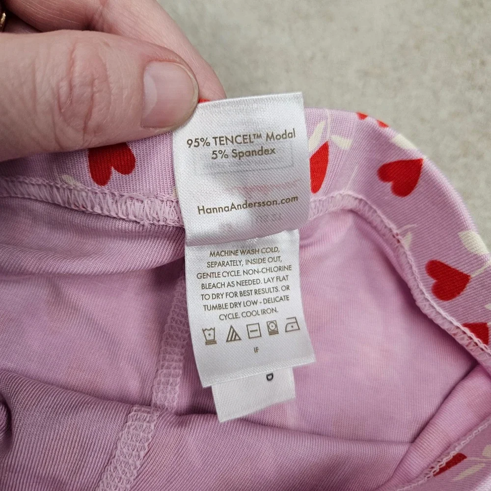 Hanna‎ Andersson Pajama Set 8 Red Heart Tencel Modal Sleepwear Hannasoft NWT